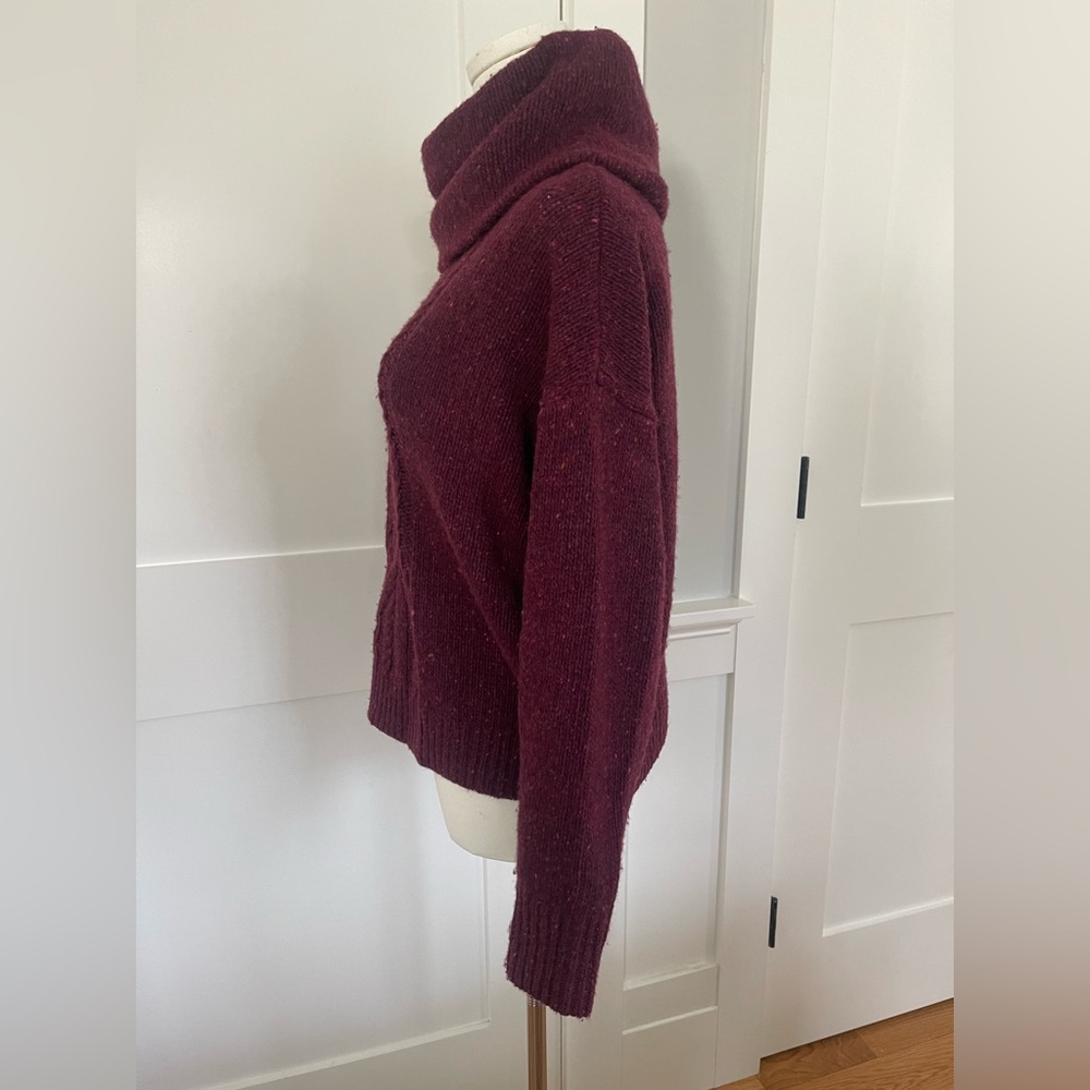 Lauren Ralph Lauren Burgundy Cowl Neck Sweater | Size Small - Picture 3 of 4